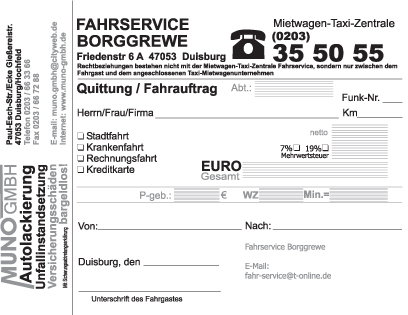 Quittung / Rechnung Referenz