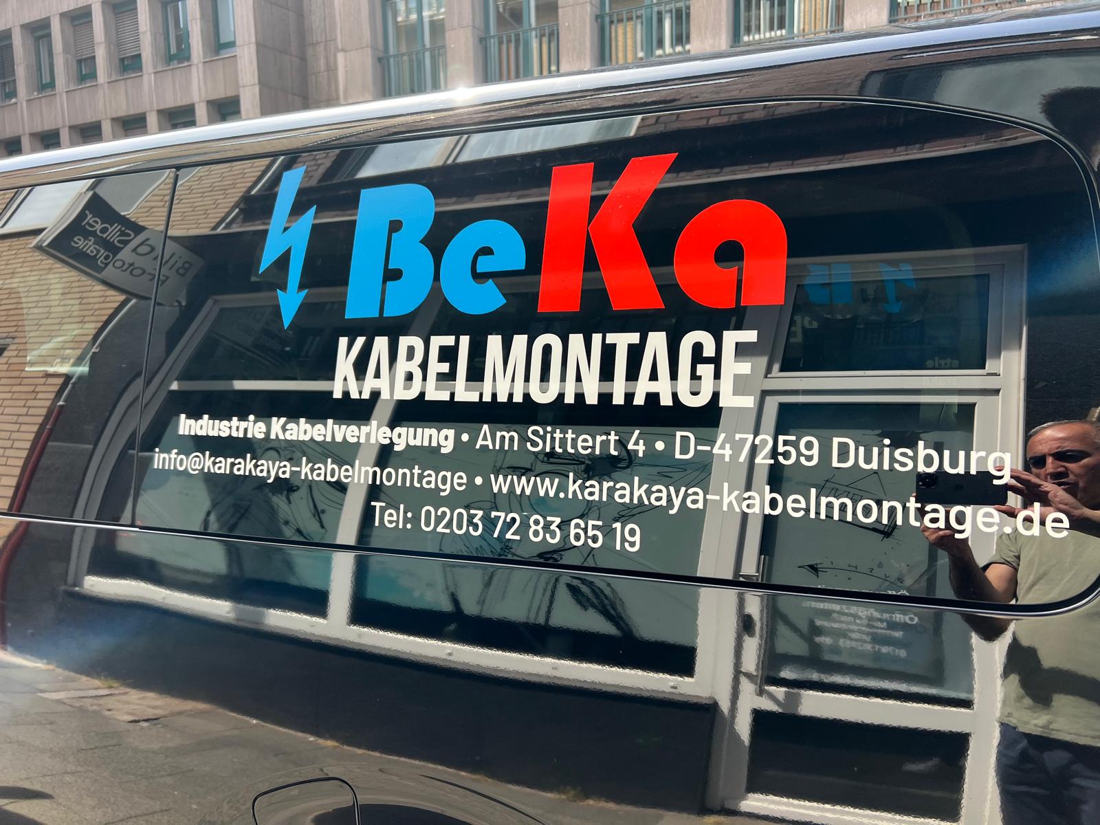 BeKa Kabelmontage – Fensterbeschriftung