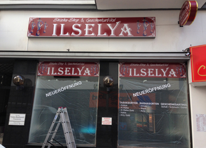 ILSELYA Shisha-Shop Front- und Schaufensterbeschriftung